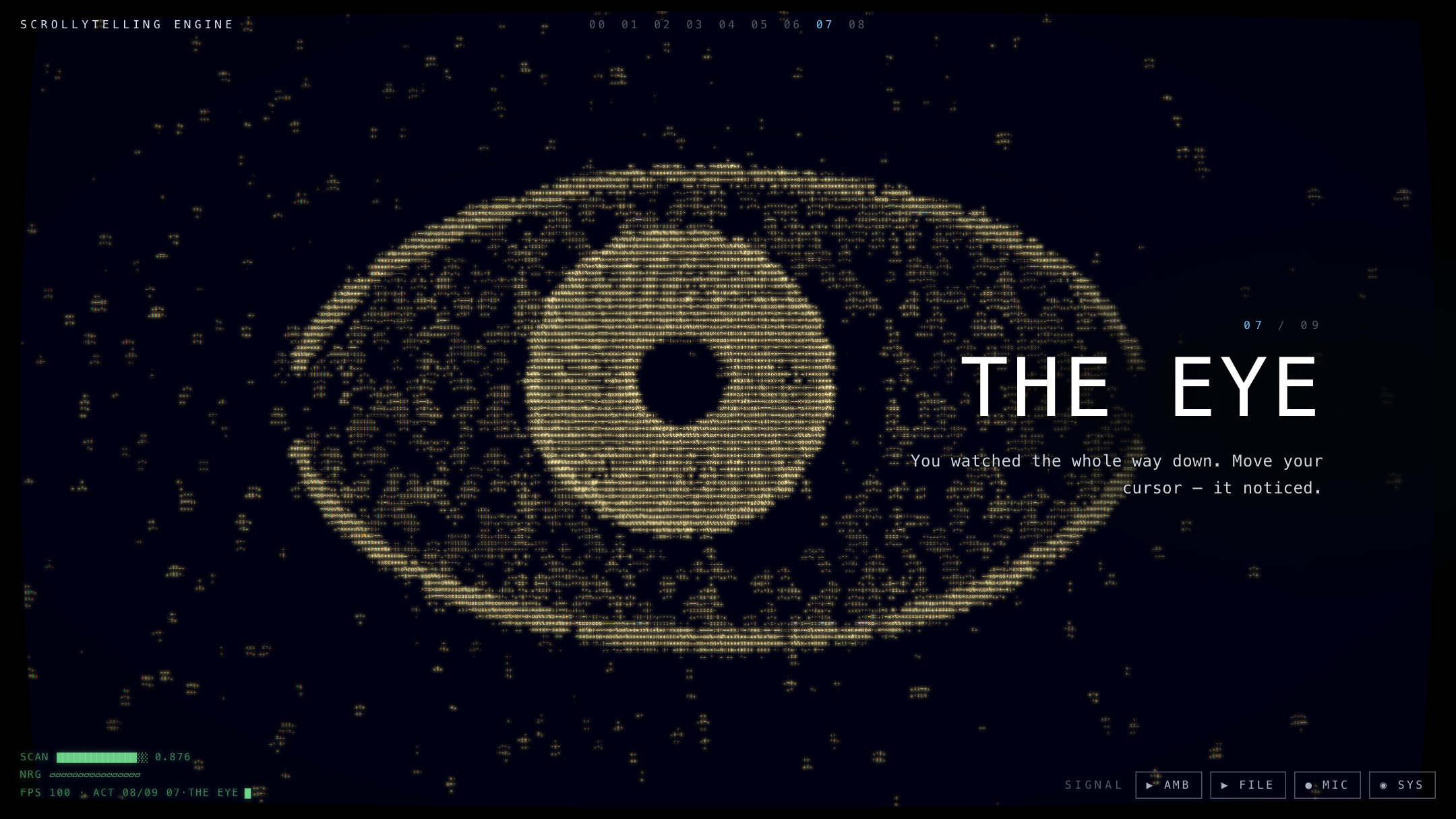 THE EYE — a phosphor eye that follows your cursor